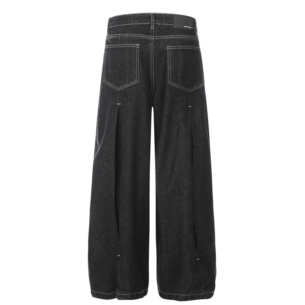 New vintage pleated washed jeans